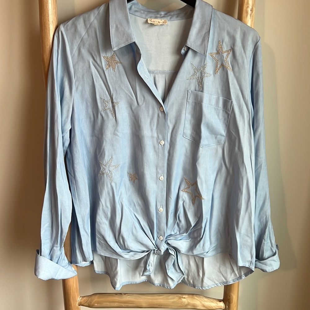 Star button down shirt